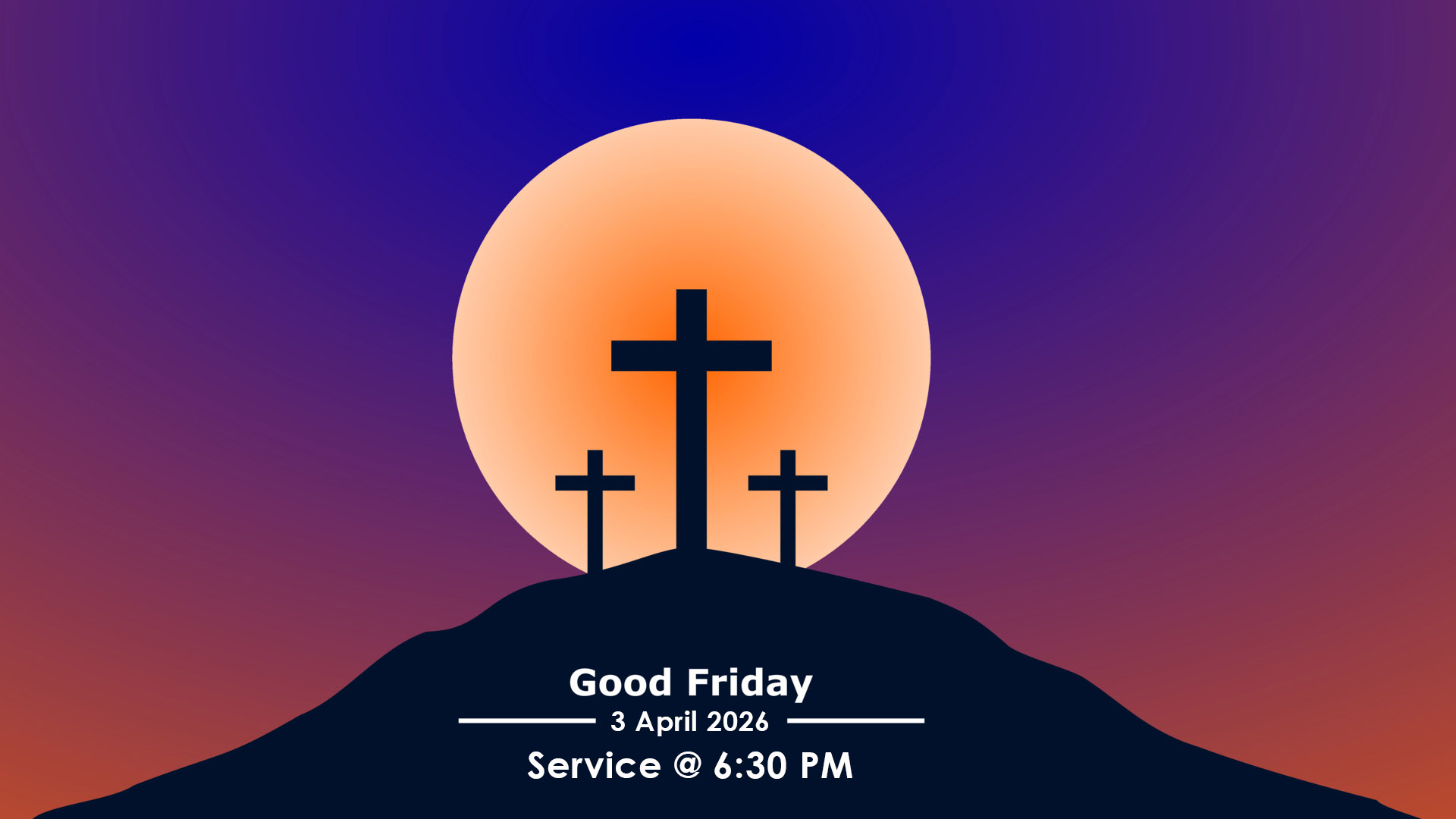 good friday service april 3 at 6:30 pm
